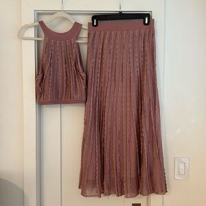 ALEXIS. pink top and skirt set. Size small. Shimmer. Glitter.
